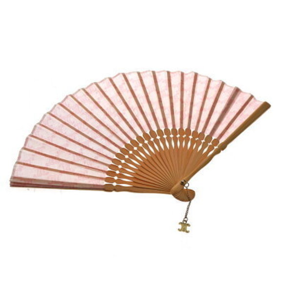 CELINE Folding Fan Pink Macadam Charm Foldable - Picture 1 of 8